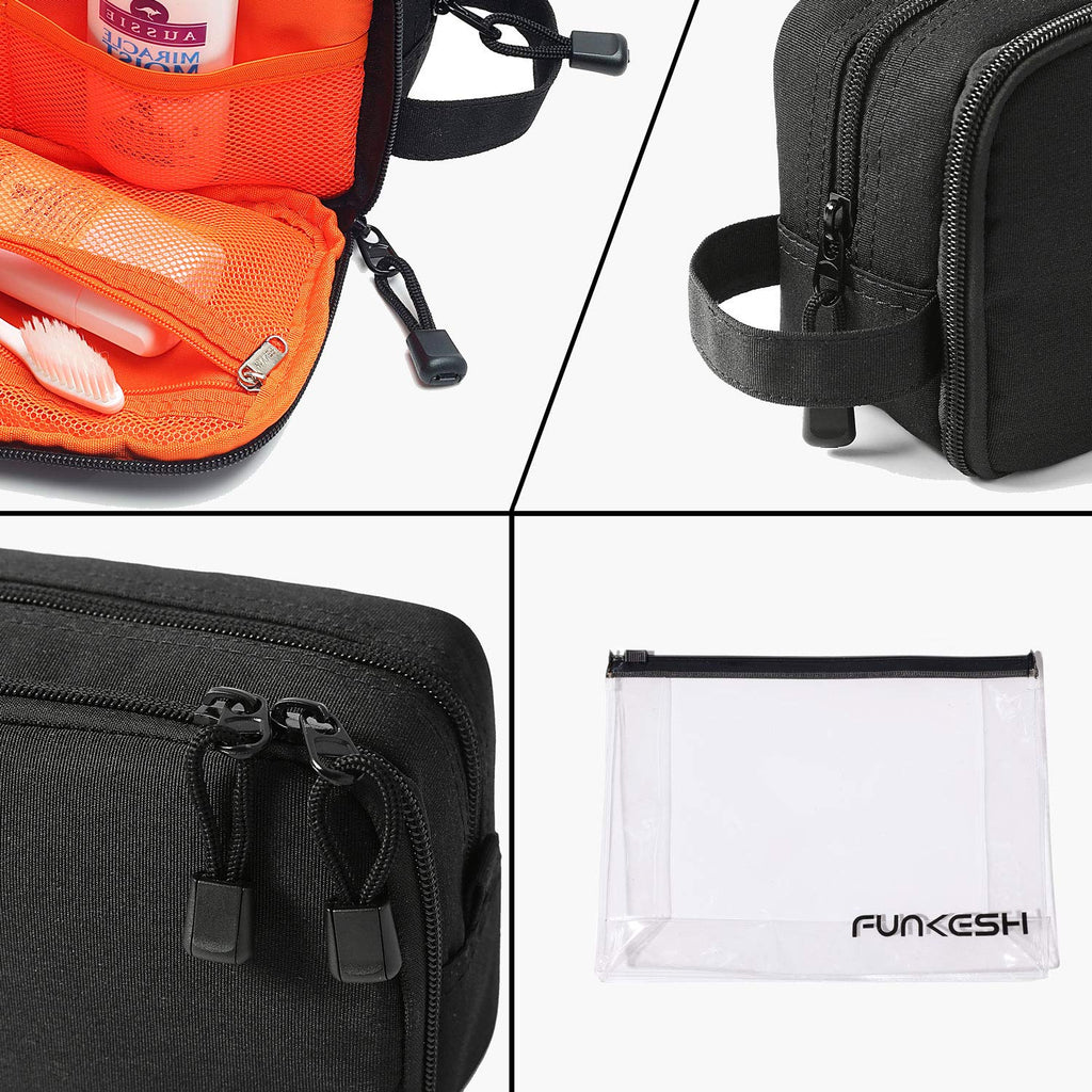 Mens Toiletry Bag Waterproof Organizer Bag Travel Shaving Dopp Kit Perfect Travel Accessory Gift (Black)