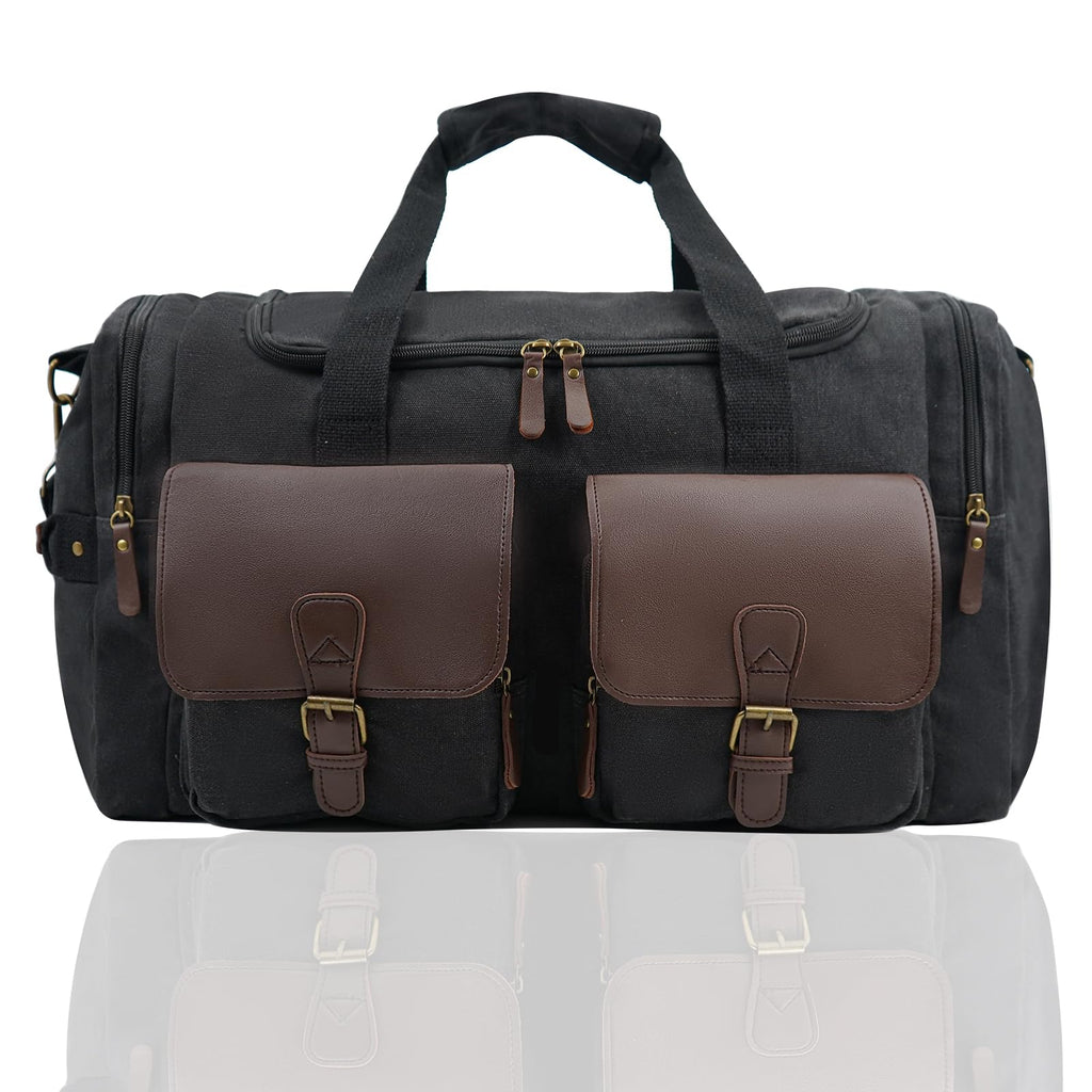Men's Weekender Duffle Bag - Vintage Overnight & Gym Bag with Multi-Compartments, Carry-On Approved for Travel