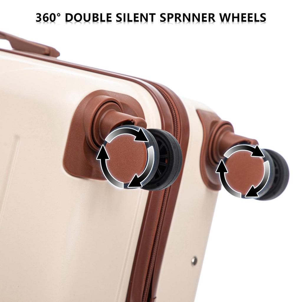 Merax 3 Piece ABS Hardshell Luggage Sets Spinner Wheel Suitcase Suit Case
