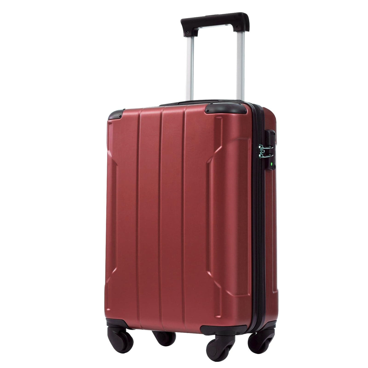 Merax Carry-On Luggage 22x14x9 airline approved, Hardshell ABS Suitcase with Spinner Wheels, TSA Lock, Lightweight Durable 20 Inch Travel Luggage for Men Women(Red)