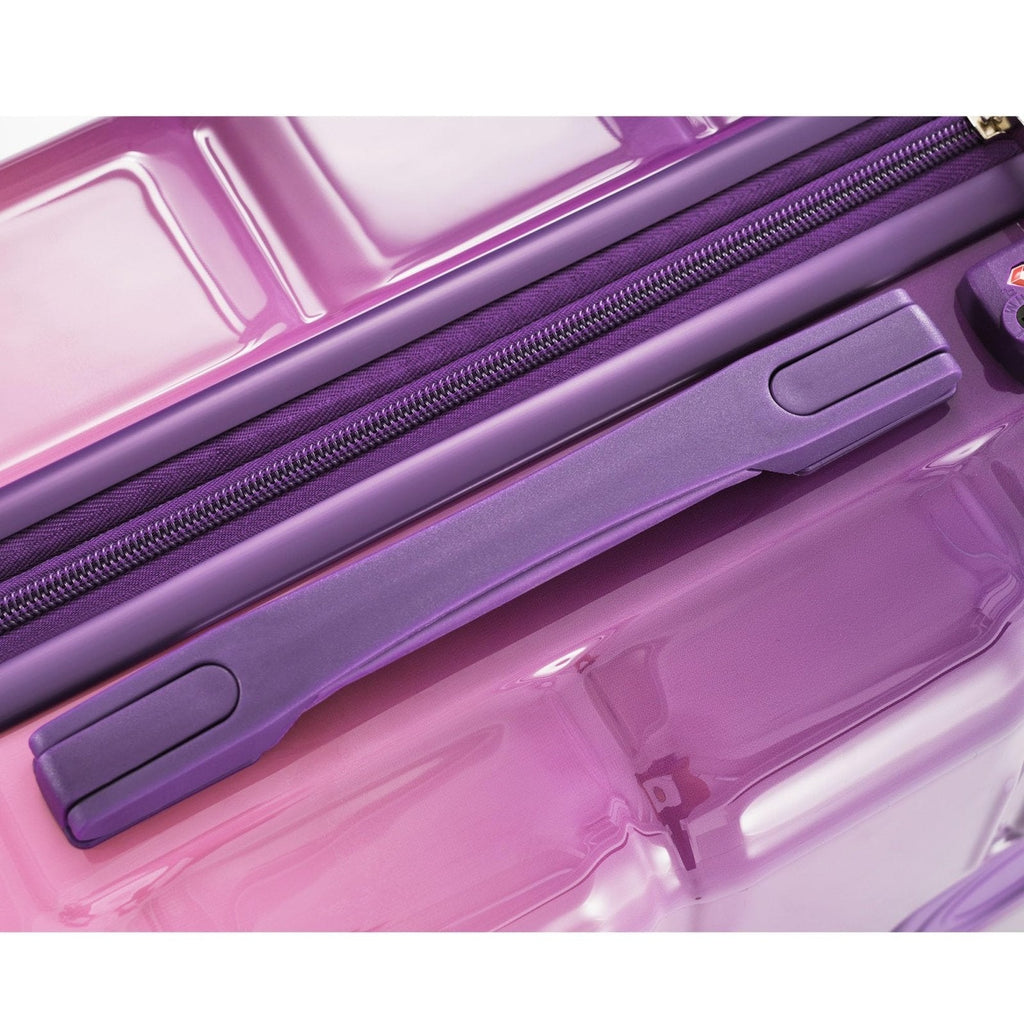 Merax Hard Shell Luggage Set 3 Piece Spinner Suitcase with Usb Airline Approved Carry On 20 Inch ABS+PC Suitcase Side Hook Luggage Lightweight Checked Baggage set, Purple and Pink, 20"+ 24"+ 28"
