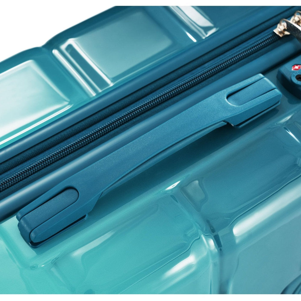 Merax Hard Shell Luggage Set 3 Piece Spinner Suitcase with Usb Airline Approved Carry On 20 Inch ABS+PC Suitcase Side Hook Luggage Lightweight Checked Baggage set, Gradient Aqua, 20"+ 24"+ 28"