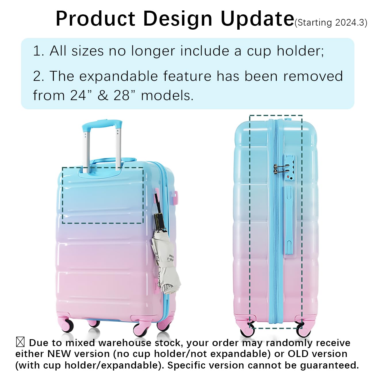 Merax Hard Shell Luggage Set 3 Piece Spinner Suitcase with Usb Airline Approved Carry On 20 Inch ABS+PC Suitcase Side Hook Luggage Lightweight Checked Baggage set,Black and Grey, 20"+ 24"+ 28"