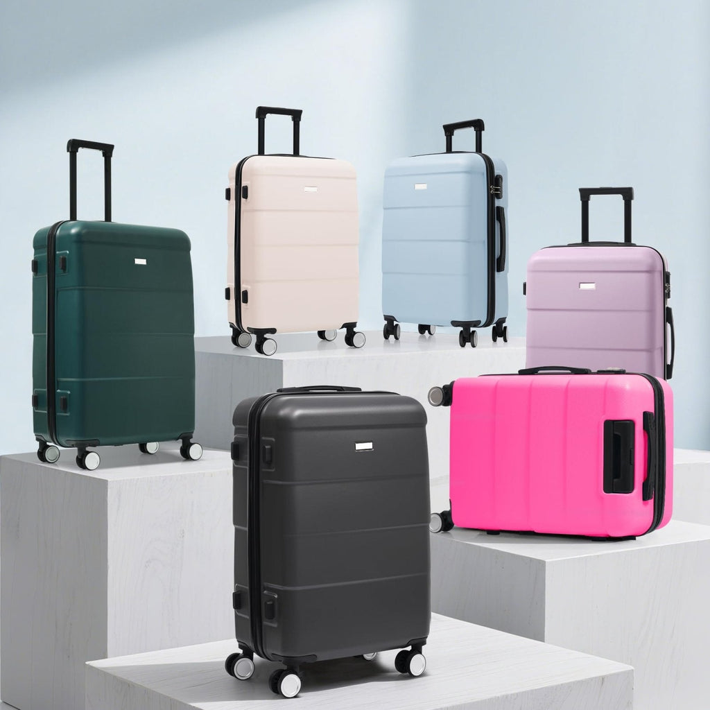 Merax Hardshell Luggage Sets 6 Piece with 2 Bags,Carry on Suitcase with Handle Password Lock Double Spinner Wheels, Lightweight 16"+20"+24"+28" Luggages, Black