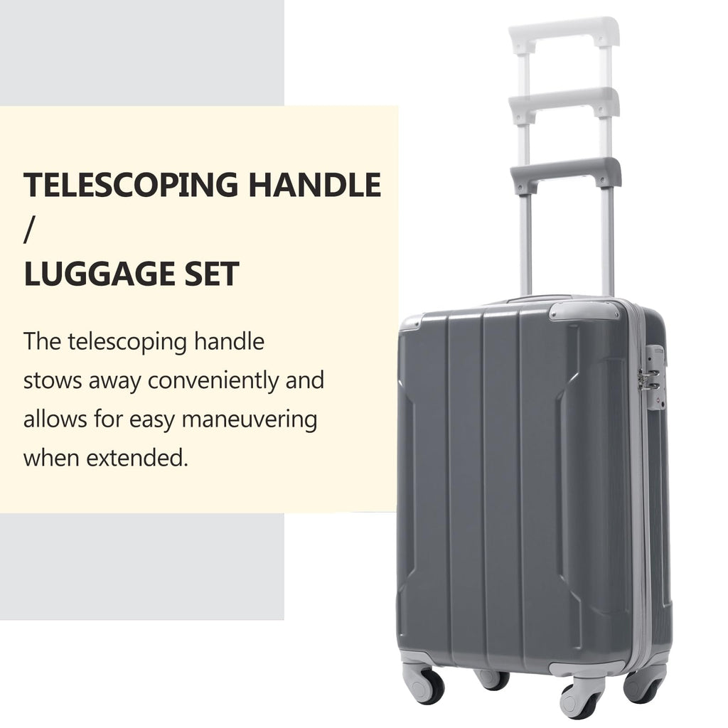 Merax Luggage Set 3 Piece, 20 Inch Carry on Spinner Suitcase with Corner Guards, Lightweight Durable, Airline Approved for Business or Weekend Travel