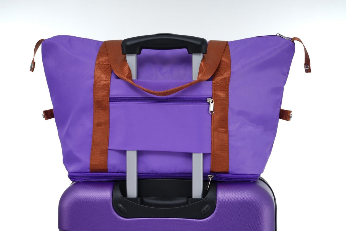 Merax Luggage Set Carry On Luggage with TSA Lock Hard Shell Suitcases & Travel Bag Dual Spinner Wheels Lightweight Durable Travel Set (Purple, 5 PC(16+20+24+28+Bag+8 Luggage Storage Bags))
