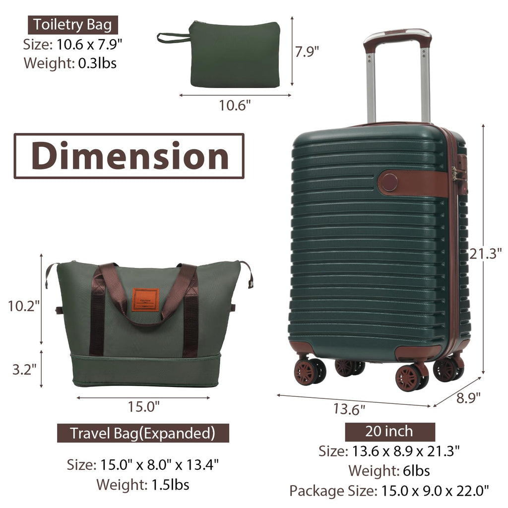 Merax Suitcase Set with Spinner Wheels TSA Lock Durable Hardshell 22x14x9 Airline Approved Carry on Luggage for Travel Women Men