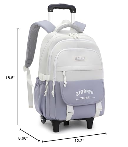 Mfikaryi Rolling Backpack,Backpack with Wheels for Boys,Capacity Wheeled Bookbag for School,Roller Backpack