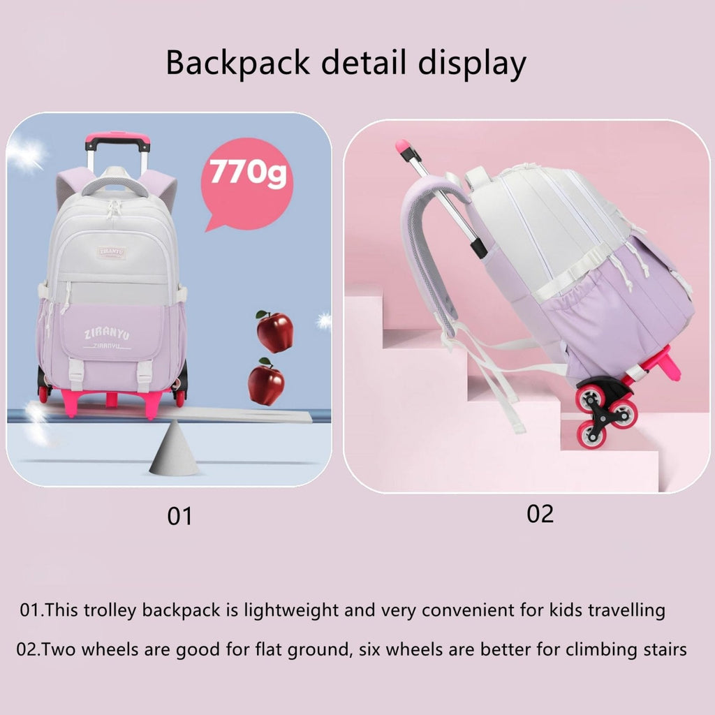 Mfikaryi Rolling Backpack,Backpack with Wheels for Boys,Capacity Wheeled Bookbag for School,Roller Backpack
