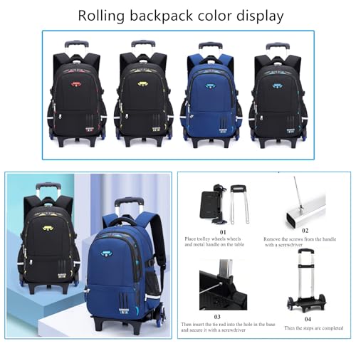 Mfikaryi Solid Color Elemetary Rolling Backpack,Camo Prints Kids Wheeled School BookBag,Backpack with wheels for boys