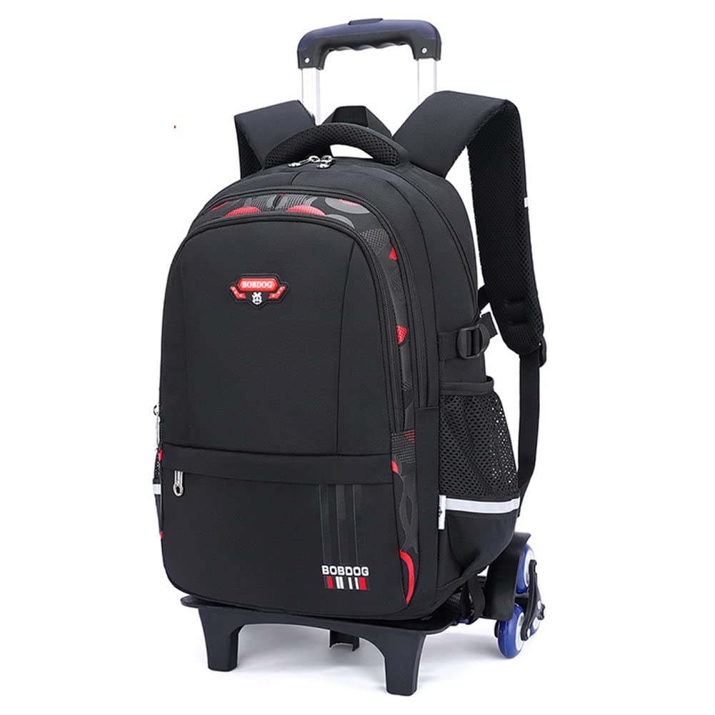 Mfikaryi Solid Color Elemetary Rolling Backpack,Camo Prints Kids Wheeled School BookBag,Backpack with wheels for boys