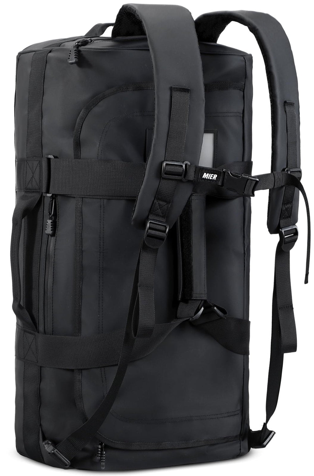 MIER 40L Backpack Duffle for Men Heavy Duty Duffel Bag with Backpack Straps for Travel, Gym, Sports, Convertible and Water Resistant, Black