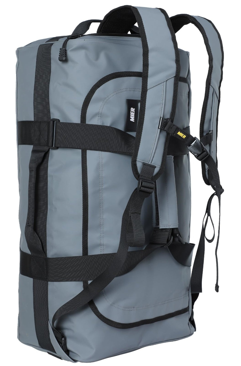 MIER 60L Water Resistant Backpack Duffle Heavy Duty Convertible Duffle Bag with Backpack Straps for Gym, Sports, Travel, Gray