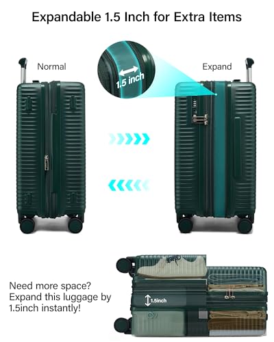 MILADA Carry On Luggage Expandable 20 Inch Hard Shell Suitcases with Wheels