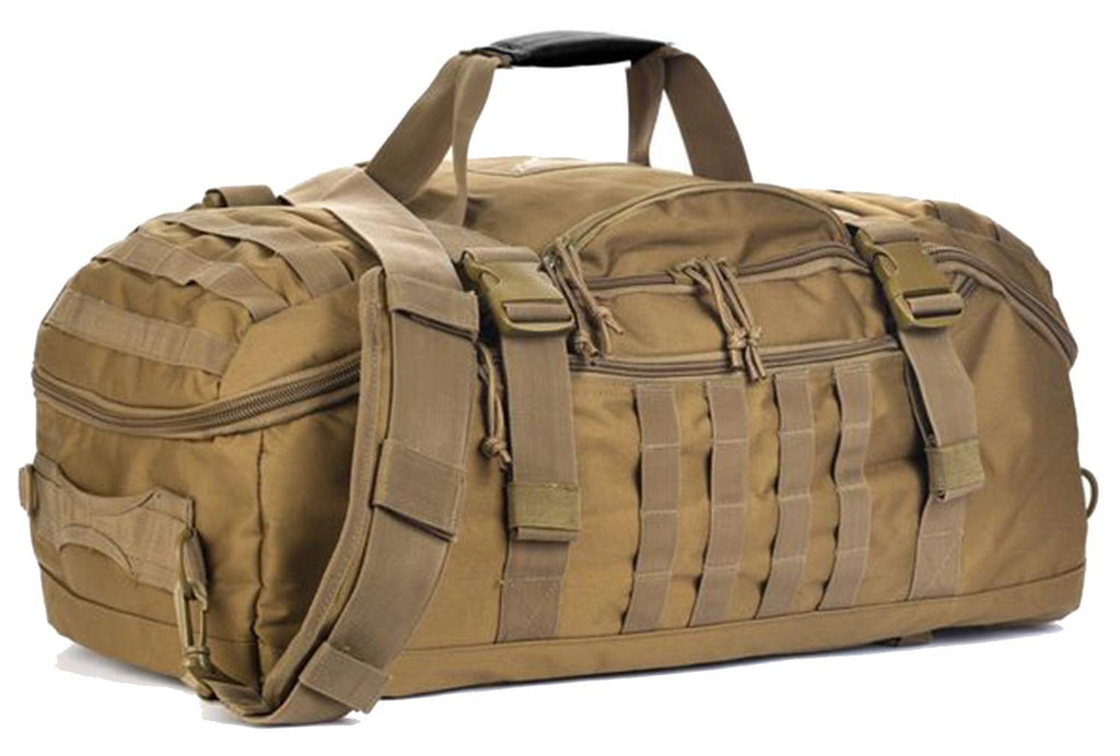 Miramrax Travel Duffle Bag Backpack for Men - Large Tactical Bags Weekender Gym Bag for Overnight Traveling Military Workout Deployment Sports (Coyote, 45L)