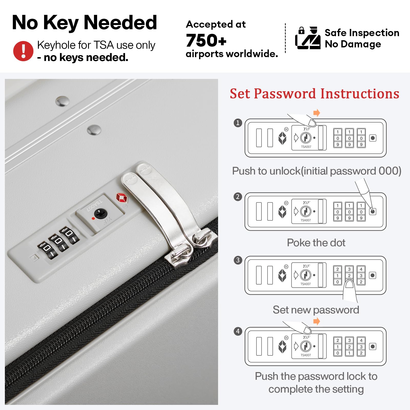 mixi 17x14x9 Carry On Luggage Underseat PC Hard Shell Suitcase Top Opening Aluminum Frame Travel Suitcases with Wheels, Smoke White