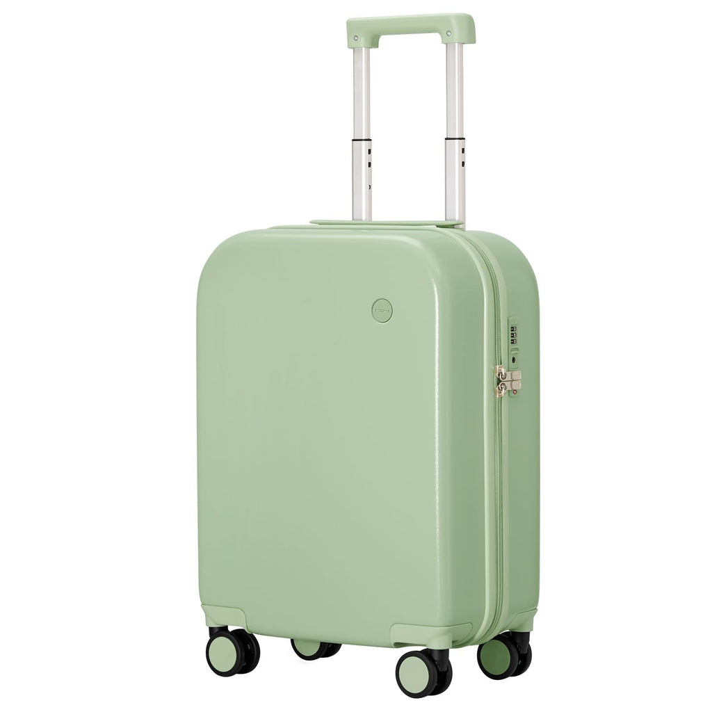 mixi Carry on Luggage, 20'' Suitcase Spinner Wheels Luggage Hardshell Lightweight Rolling Suitcases PC with Cover & TSA Lock for Business Travel, Avocado Green