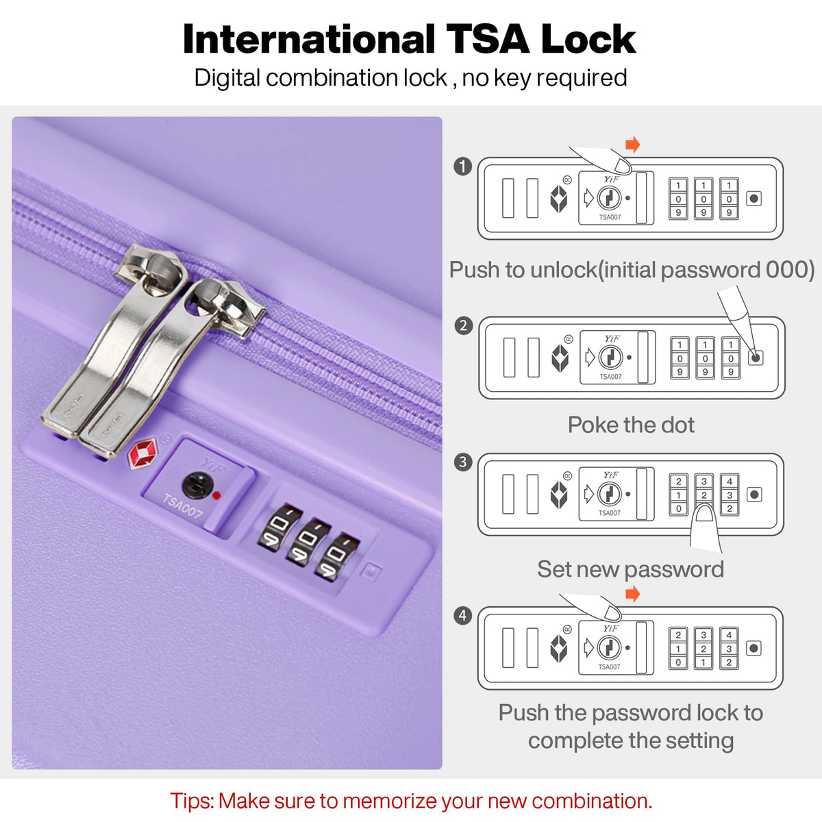 mixi Carry on Luggage, Suitcase with Spinner Wheels 16in Luggage Hardshell Lightweight Rolling Suitcases PC with Cover & TSA Lock, Lilac Purple