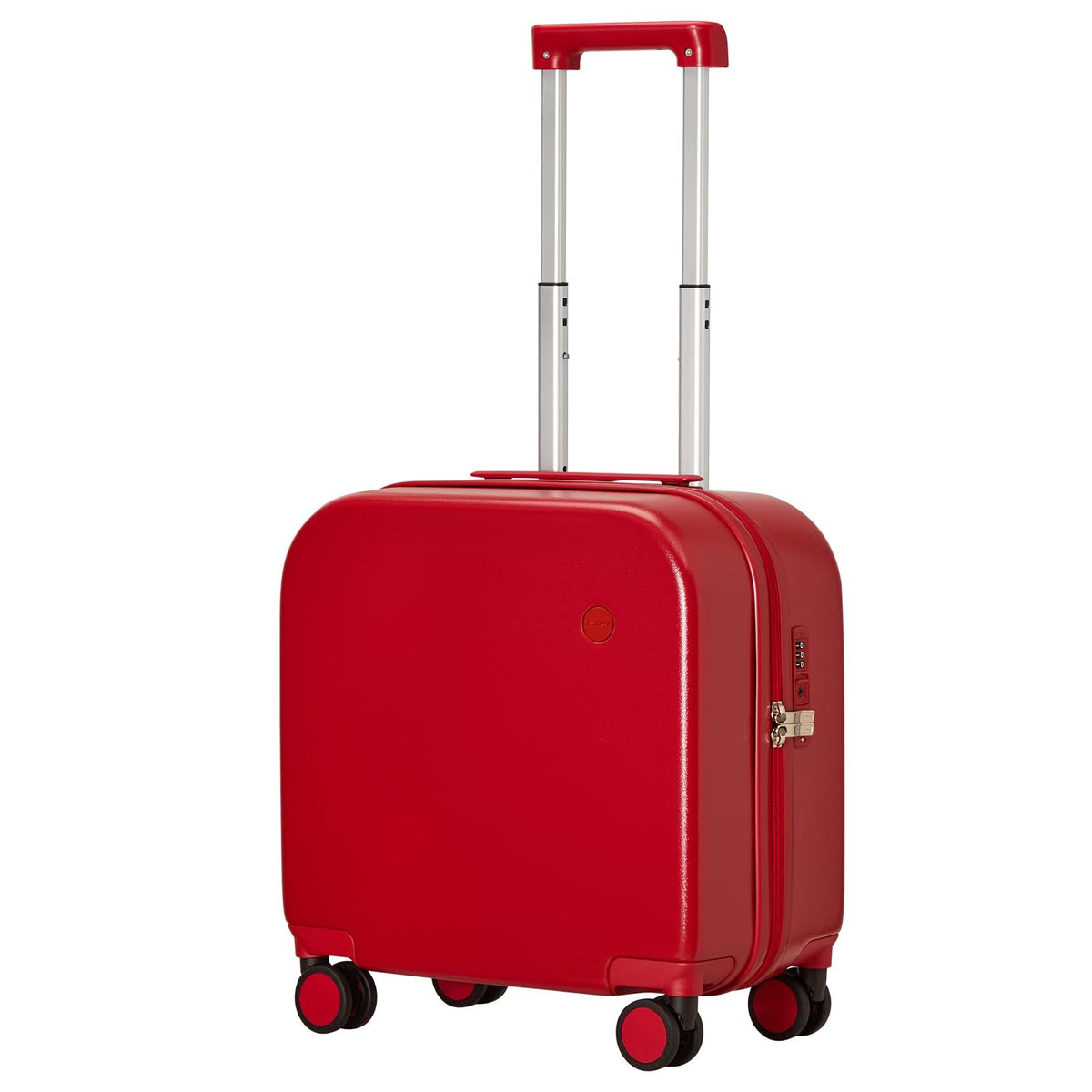 mixi Carry on Luggage, Suitcase with Spinner Wheels 16in Luggage Hardshell Lightweight Rolling Suitcases PC with Cover & TSA Lock, Red