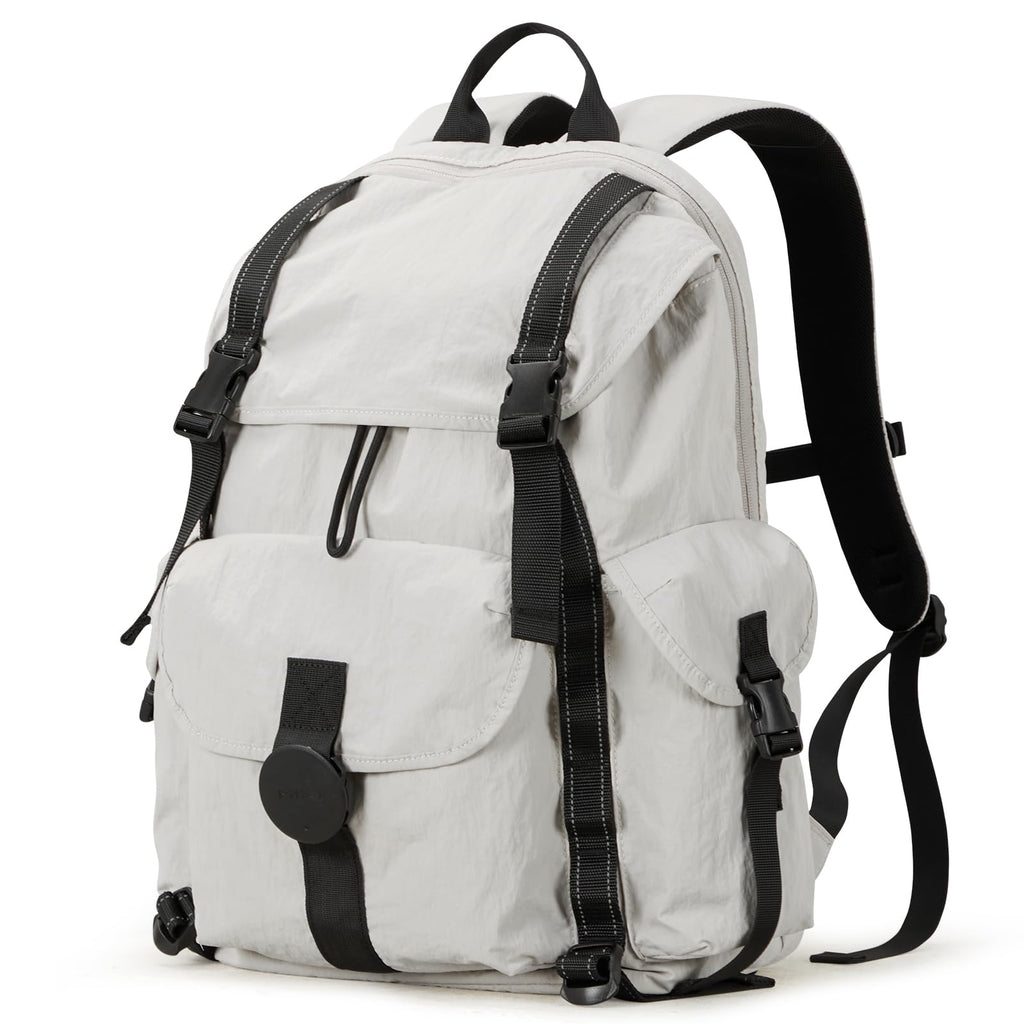 mixi Travel Backpack for Women Men, 18 Inch Carry On Laptop Backpack Flight Approved fits 16'' Laptop, Lightweight Waterproof Hiking Backpack Travel Outdoor Business Casual Daypack, Light Gray