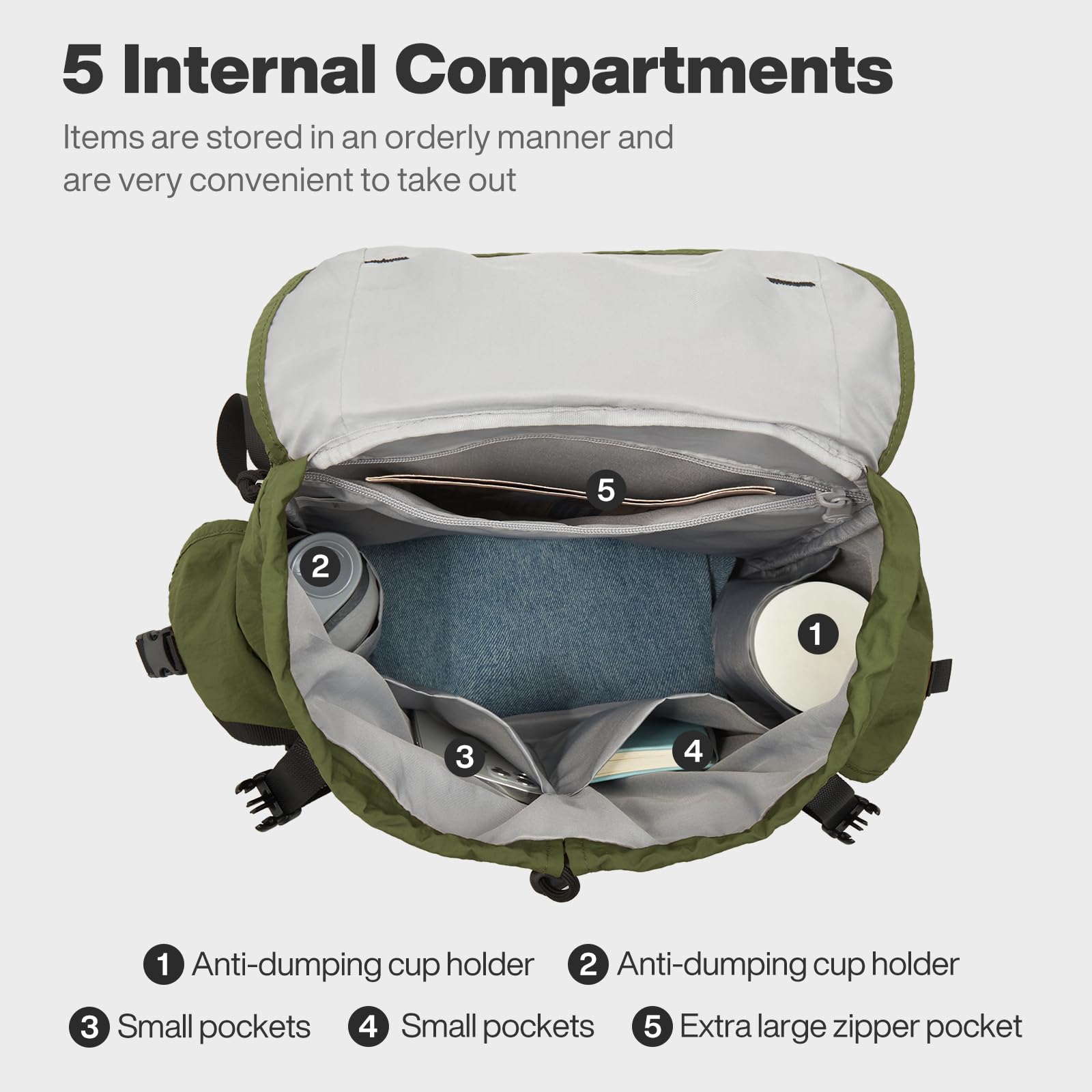 mixi Travel Backpack for Women Men, 18 Inch Carry On Laptop Backpack Flight Approved fits 16'' Laptop, Lightweight Waterproof Hiking Backpack Travel Outdoor Business Casual Daypack, Jungle Green