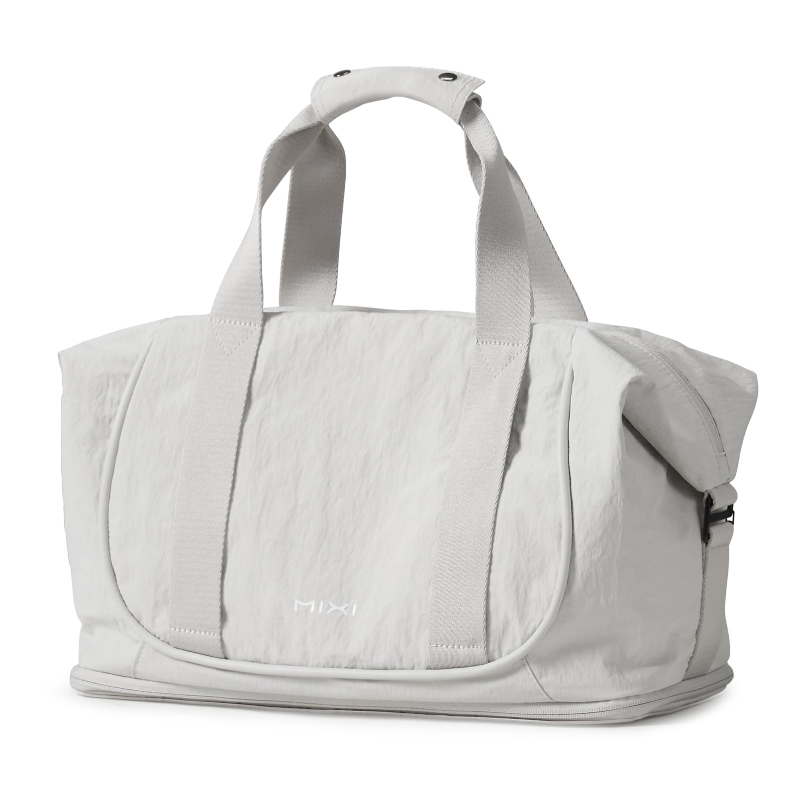 mixi Travel Tote Bag for Women Large Expandable Travel Bag Waterproof Lightweight Carry On Personal Item Weekender Shoulder Handbag, Light Gray