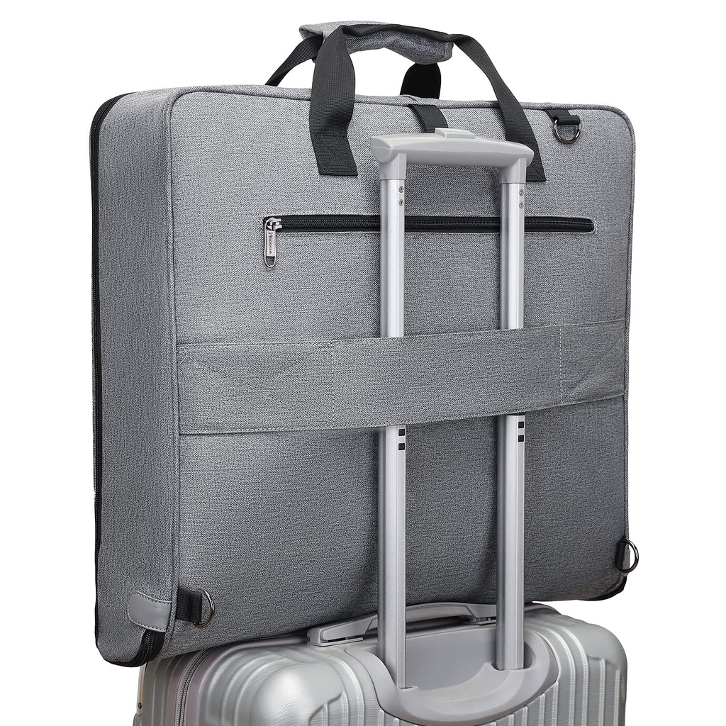 Modoker Carry On Garment Bags for Travel Hanging Clothes Suit Bag Luggage Organizer, Foldable Suit Carrier Gift for Men Women,Grey