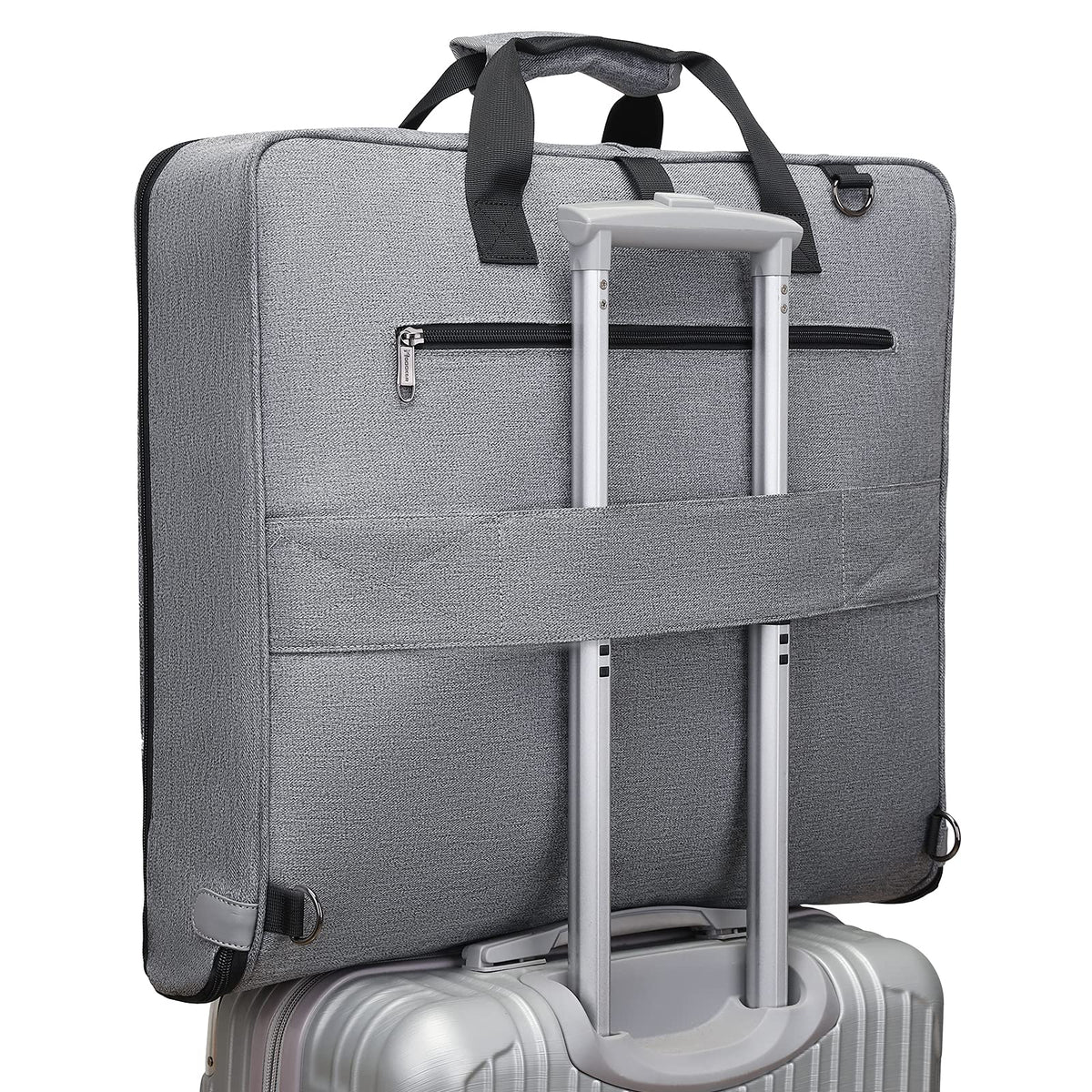 Modoker Carry On Garment Bags for Travel Hanging Clothes Suit Bag Luggage Organizer, Foldable Suit Carrier Gift for Men Women,Grey