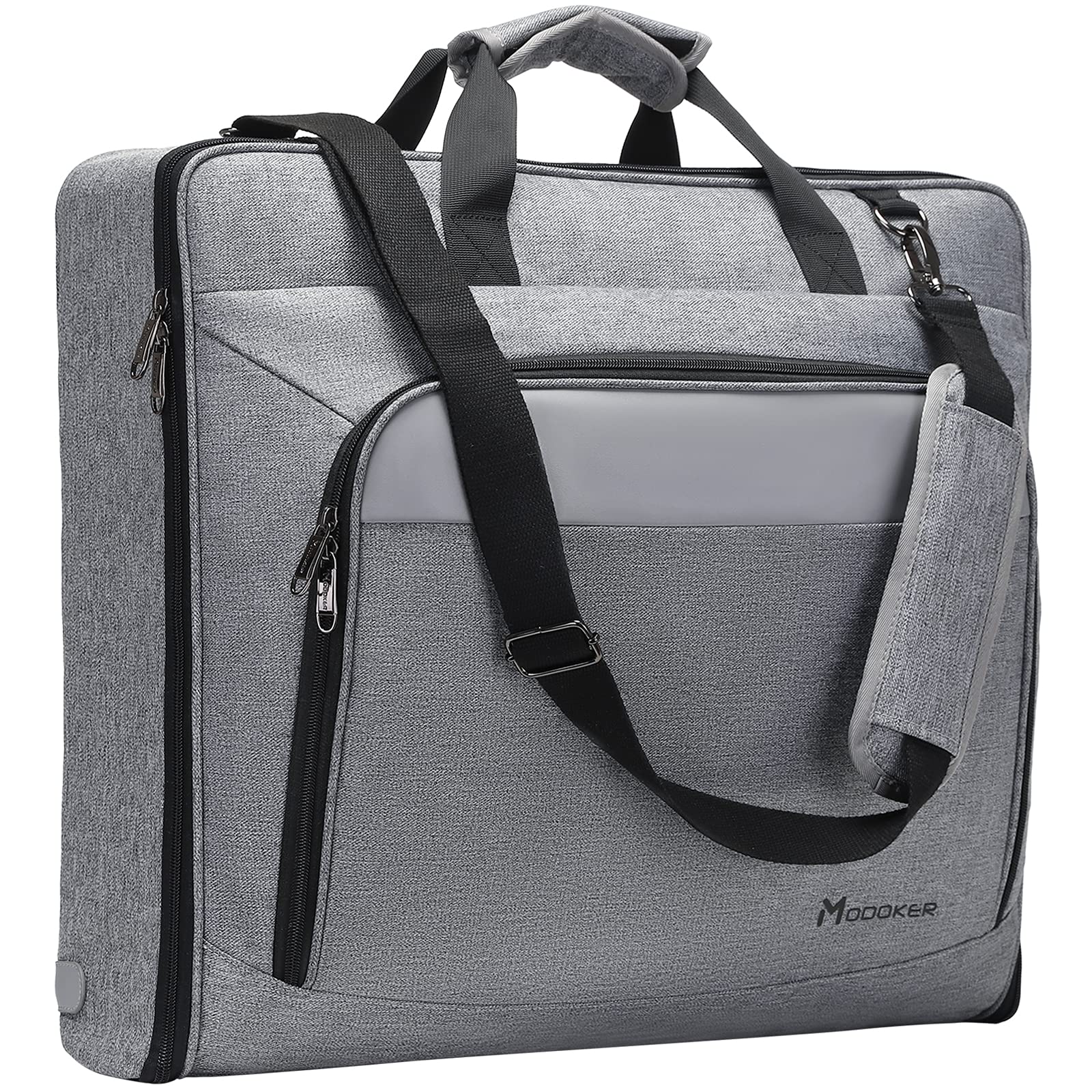 Modoker Carry On Garment Bags for Travel Hanging Clothes Suit Bag Luggage Organizer, Foldable Suit Carrier Gift for Men Women,Grey