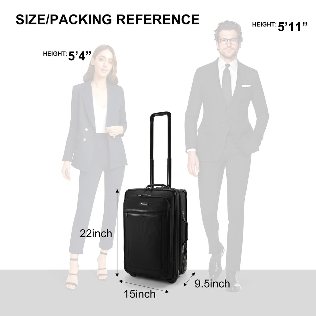Modoker Rolling Garment Bag with Wheels Away Luggage for Suits with Wheels Wheeled Garment Bag for Travel 2 in 1 Rolling Duffel Bag, Black