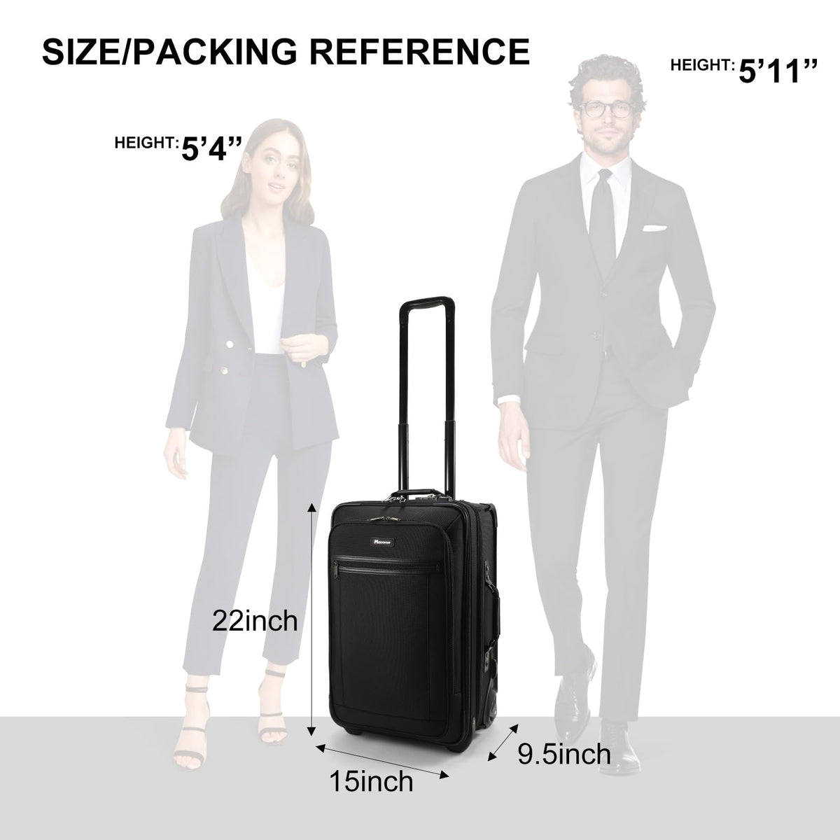Modoker Rolling Garment Bag with Wheels Away Luggage for Suits with Wheels Wheeled Garment Bag for Travel 2 in 1 Rolling Duffel Bag, Black