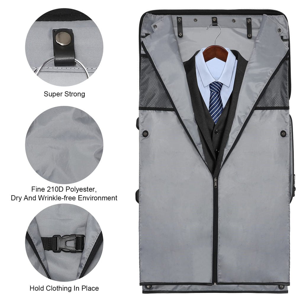 Modoker Rolling Garment Bag with Wheels, Garment Bags with Built - in TSA Lock, 22 Inch Travel Garment Bag Suitcase