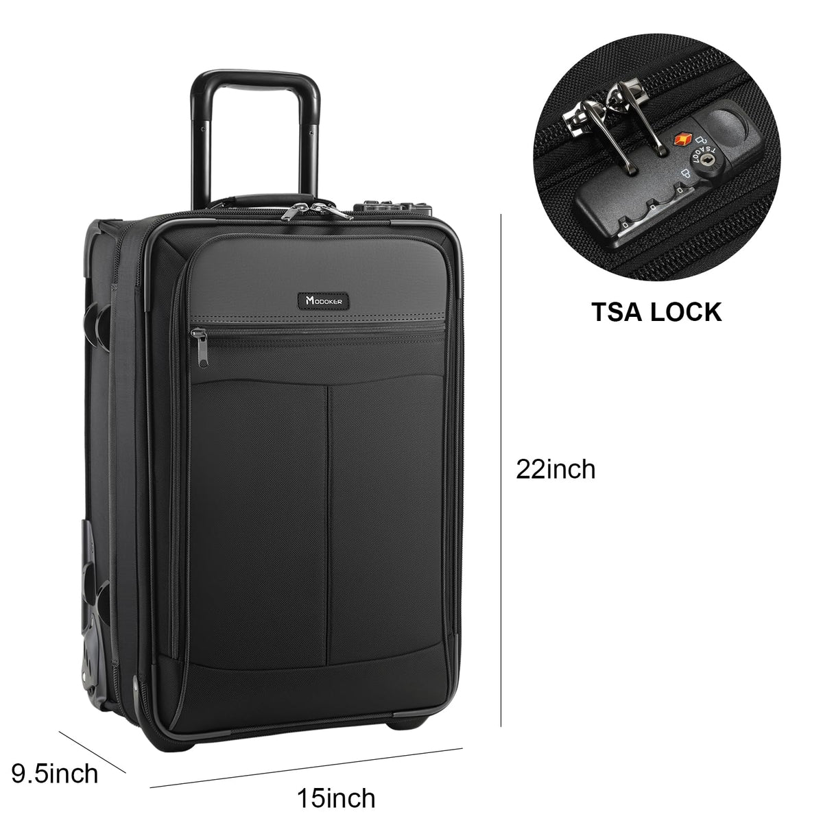 Modoker Rolling Garment Bag with Wheels, Garment Bags with Built - in TSA Lock, 22 Inch Travel Garment Bag Suitcase
