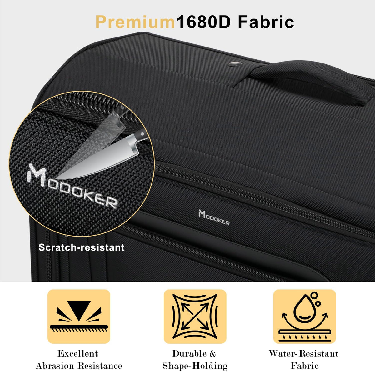 Modoker Rolling Garment Bag With Wheels, Large SoftSided Spinner Luggage for Travel, Convertible Hanging Suitcase For Men Women,Garment Bag With Laptop Compartment,Suit Bag,Black