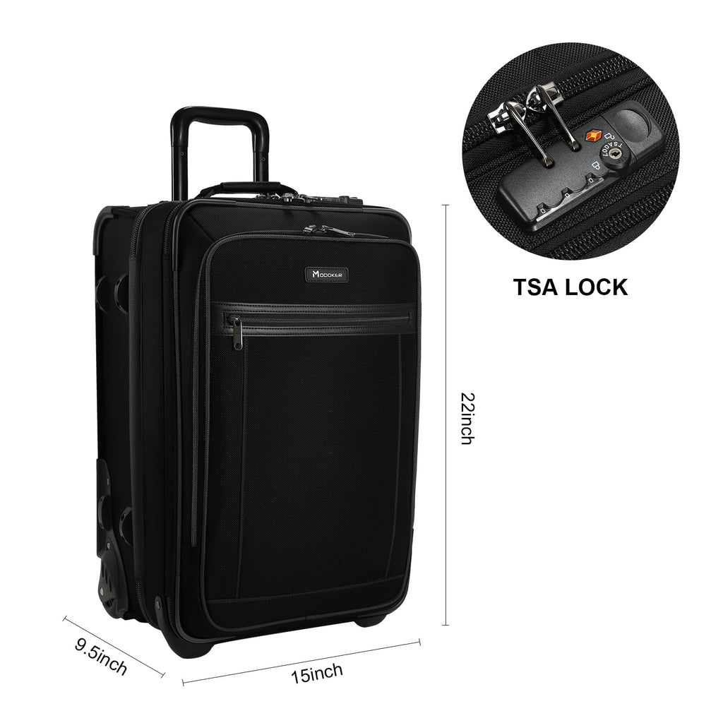 Modoker Rolling Garment Bag with Wheels Luggage for Suits with Wheels Wheeled Garment Bag for Travel 2 in 1 Rolling Duffel Bag, Black
