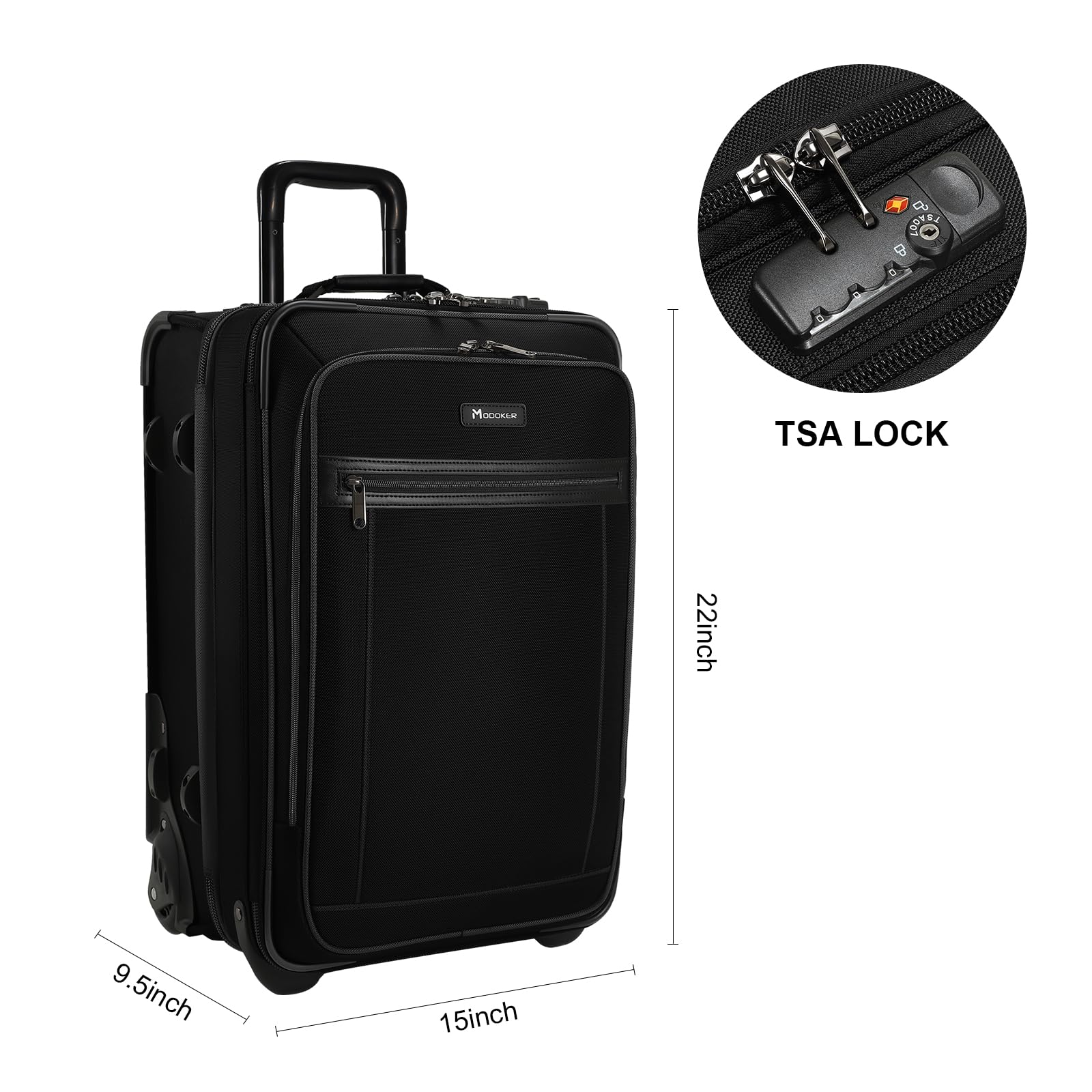 Modoker Rolling Garment Bag with Wheels Luggage for Suits with Wheels Wheeled Garment Bag for Travel 2 in 1 Rolling Duffel Bag, Black