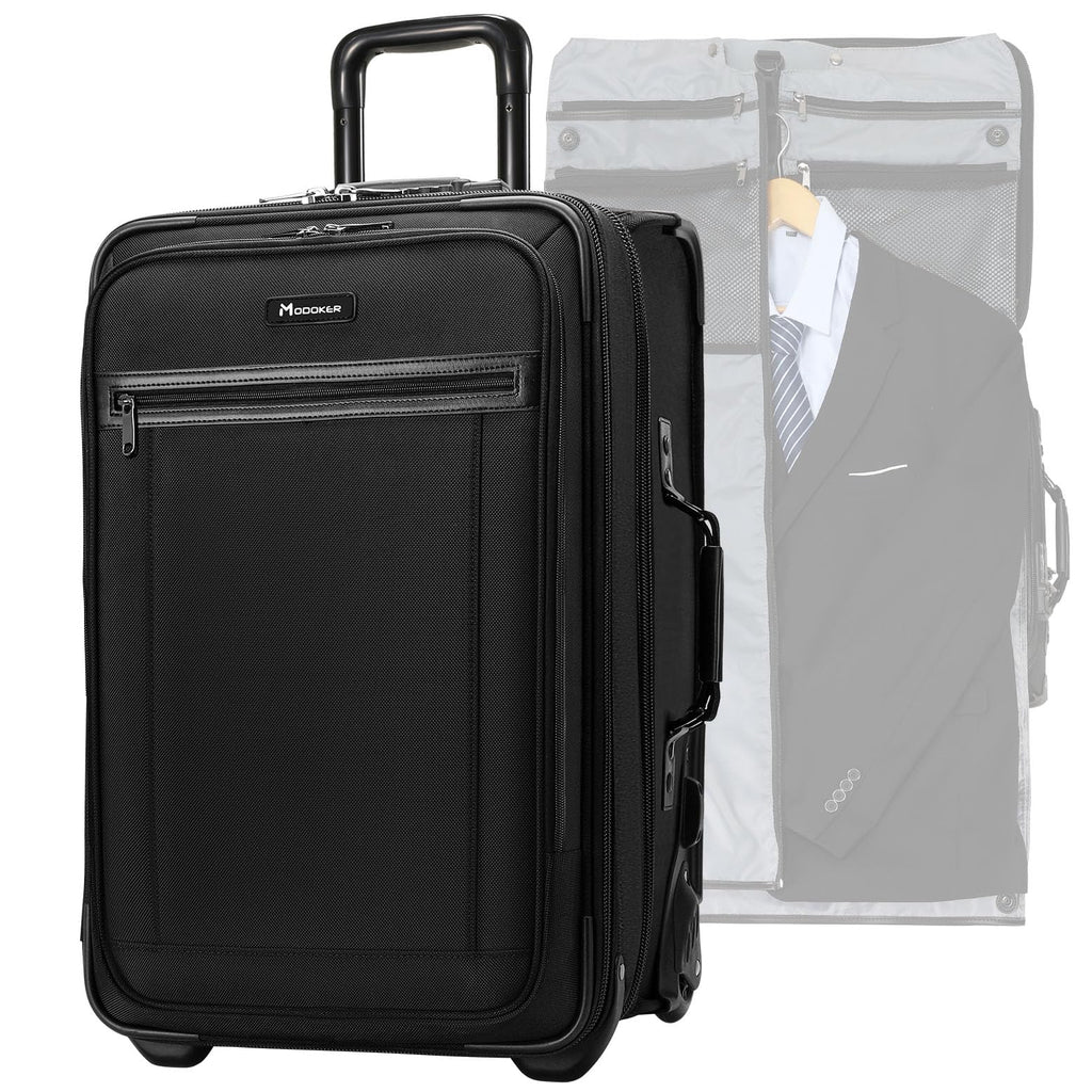 Modoker Rolling Garment Bag with Wheels Luggage for Suits with Wheels Wheeled Garment Bag for Travel 2 in 1 Rolling Duffel Bag, Black