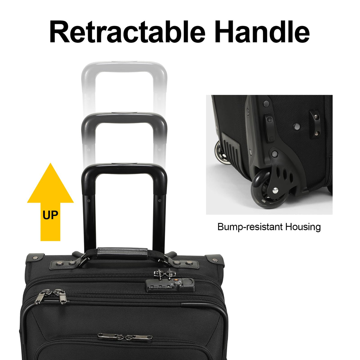 Modoker Rolling Garment Bag with Wheels Luggage for Suits with Wheels Wheeled Garment Bag for Travel 2 in 1 Rolling Duffel Bag, Black