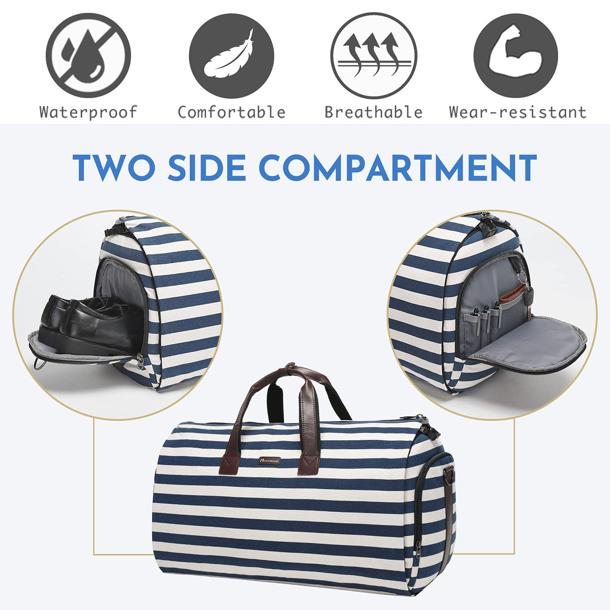 Modoker Suit Luggage Garment Bag with Shoulder Strap, Suit Carry on Bag Hanging Suitcase Black Garment Bags for Men Women Business Travel