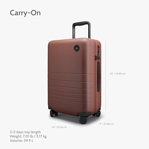 Monos Carry-On Luggage 22 Inch – Lightweight Hardside Spinner Suitcase with TSA Lock | Airline Approved, 39.9L Polycarbonate Rolling Carry On Bag | Overhead Bin Suitcase for Travel | Terracotta