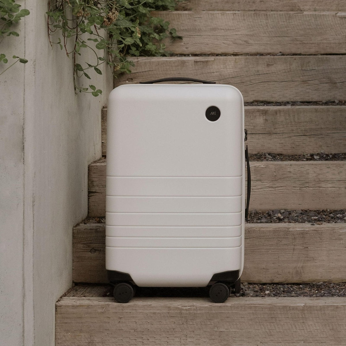 Monos Carry - On Luggage (22"), Lightweight Hardside Spinner Suitcase with TSA Lock, Airline Approved, Stellar White