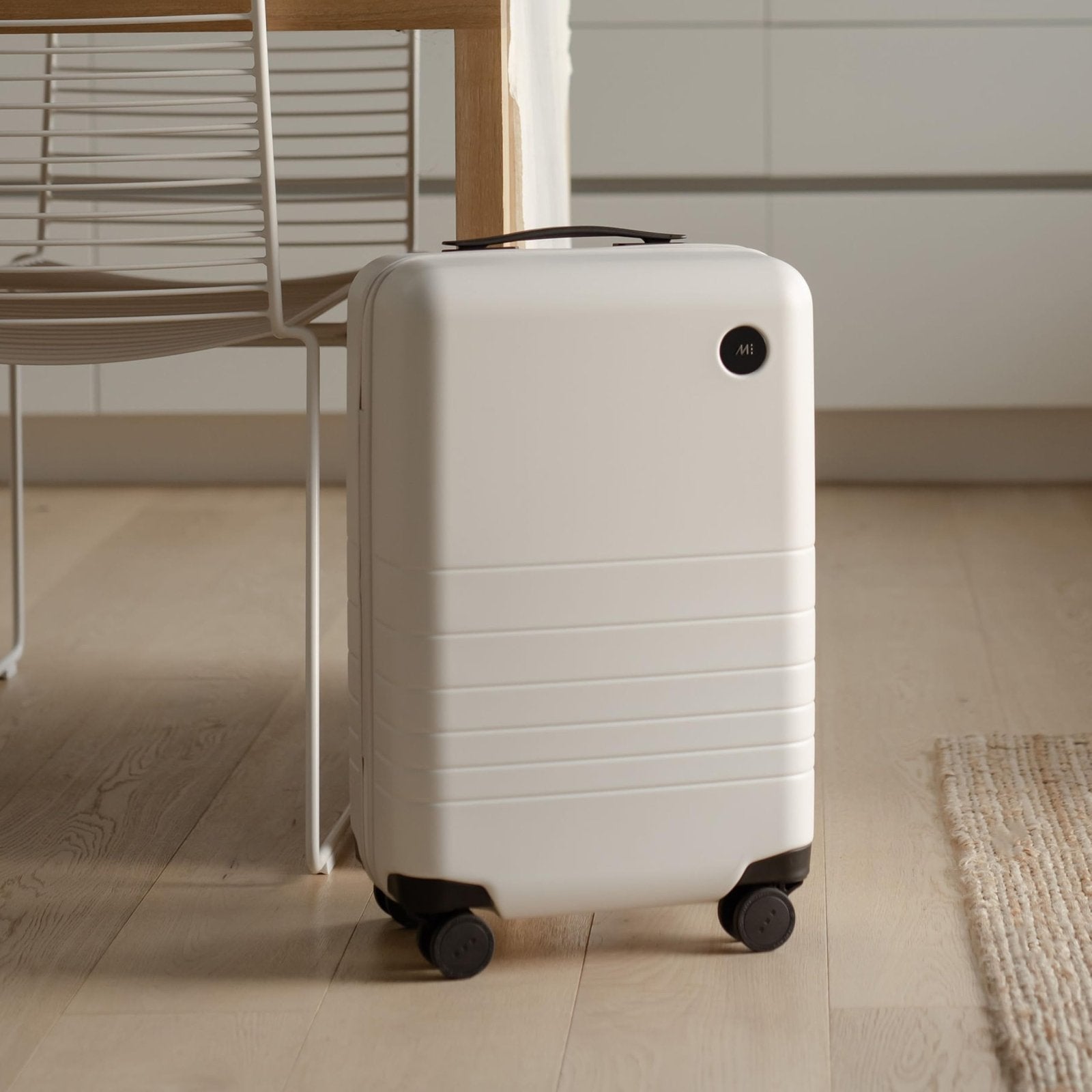 Monos Carry - On Luggage (22"), Lightweight Hardside Spinner Suitcase with TSA Lock, Airline Approved, Stellar White