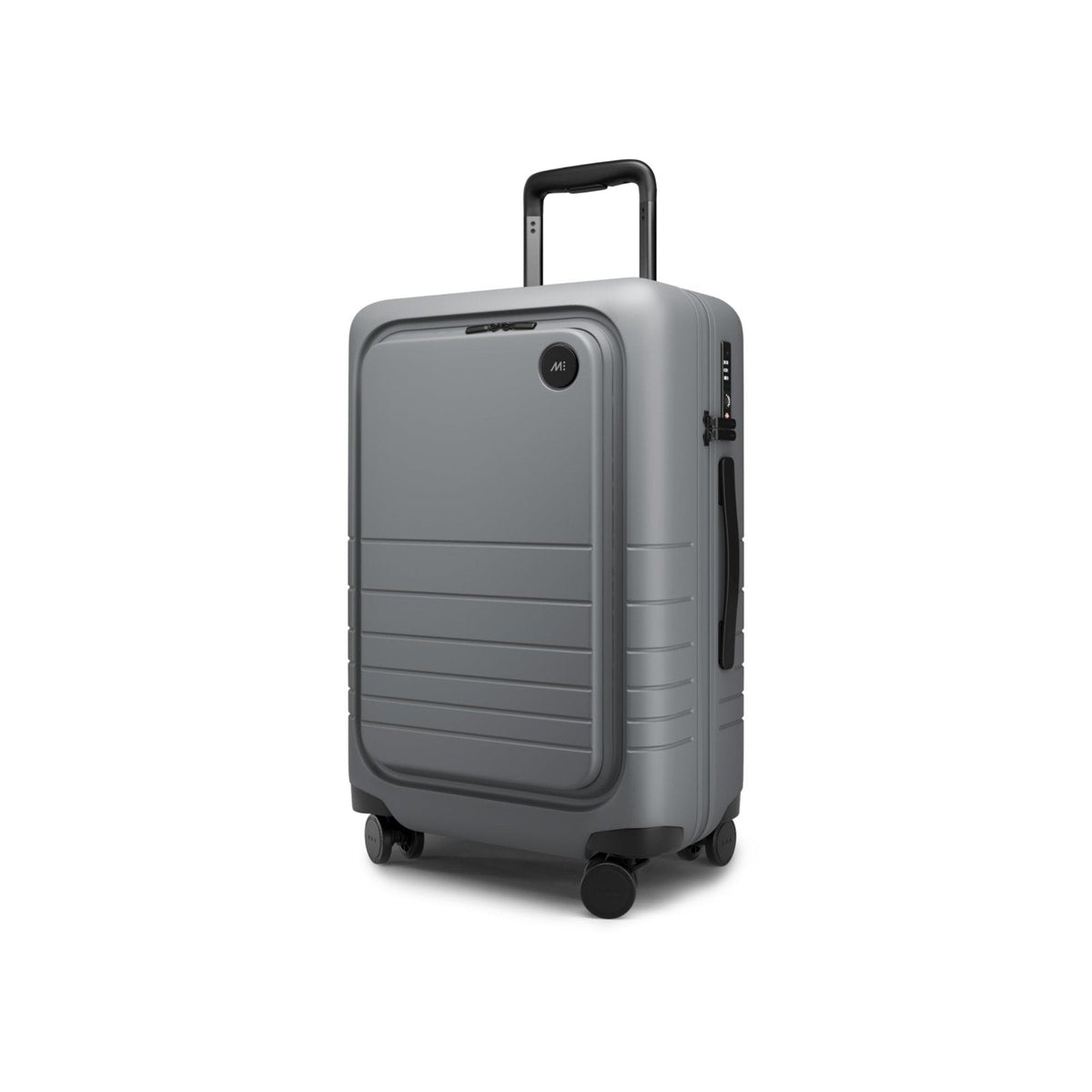 Monos Carry-On Pro Luggage (22"), Hardside Spinner Suitcase with TSA Lock & Front Pocket, Airline Approved, Storm Grey