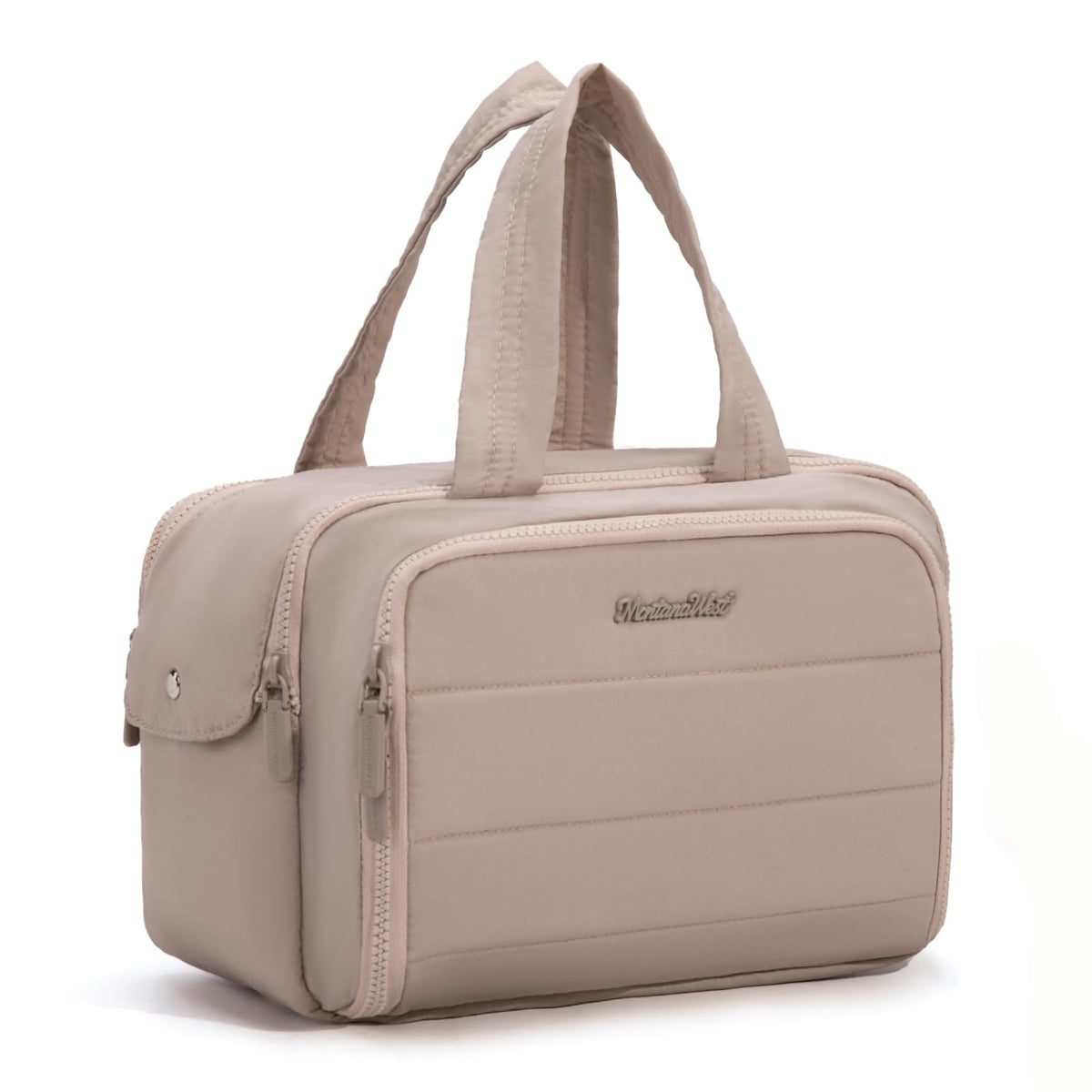 Montana West Travel Toiletry Bag for Women, Large Capacity Makeup Organizer, Lightweight Puffy Cosmetic Bag with Waterproof Lining, Front & Back Zipper Pockets, Travel Essentials Bag
