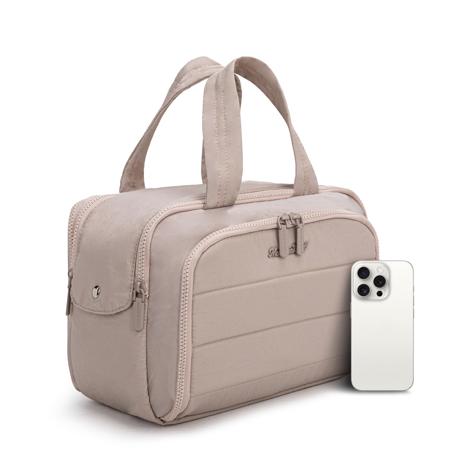 Montana West Travel Toiletry Bag for Women, Large Capacity Makeup Organizer, Lightweight Puffy Cosmetic Bag with Waterproof Lining, Front & Back Zipper Pockets, Travel Essentials Bag