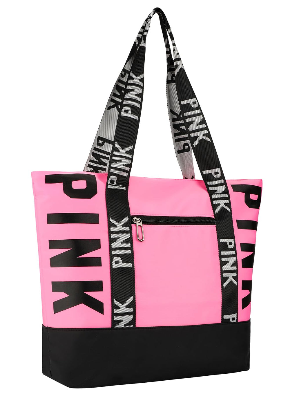 MOPERIL Pink Tote Bags for Women, Waterproof Beach Bag Spend the Night Bags for Women, Travel & Overnight Bag (Pink)