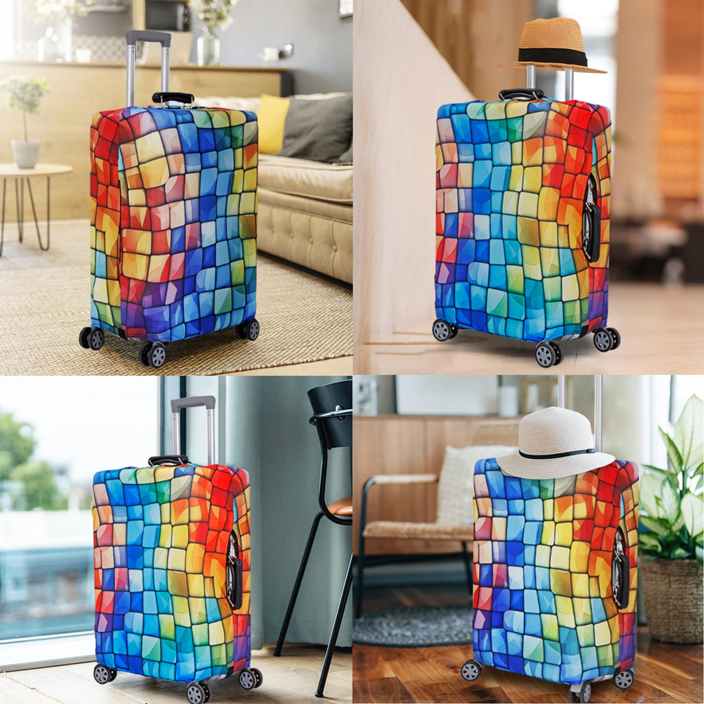 MosaiRudo Travel Luggage Covers For Suitcase Tsa Approved,Suitcase Cover Protector Fit 18 - 32 Inch Luggage Travel Accessories (T2483, L)