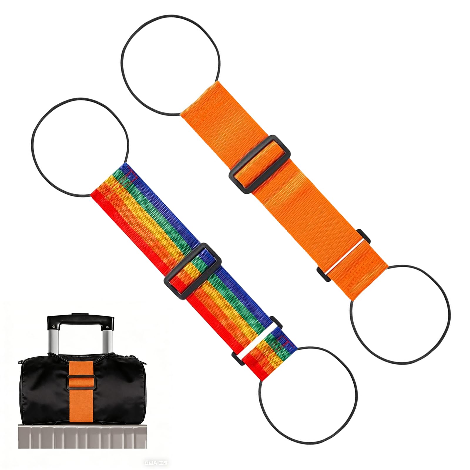 Multi Use Strong Adjustable Luggage Connector Straps for Suitcases,2 Pack Flexible Luggage Accessories Elastic Fastening Bag Strap