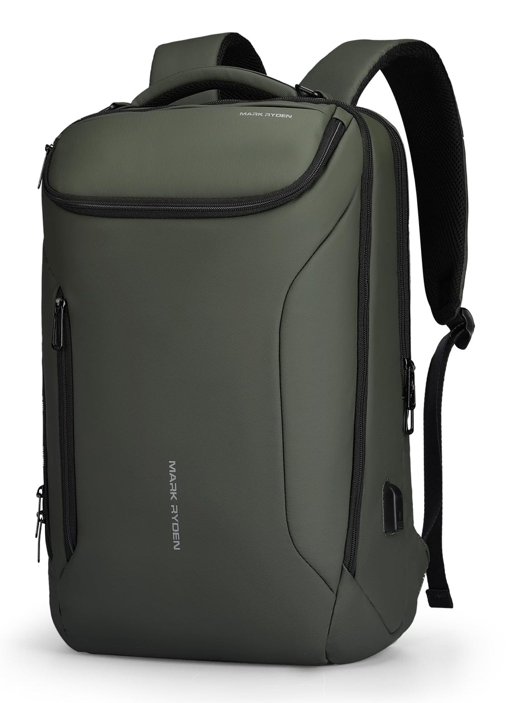Muzee Backpack for Men Waterproof and Travel Laptop Backpack with USB Charging, Fits 17 Inch Laptop and Tech Gear