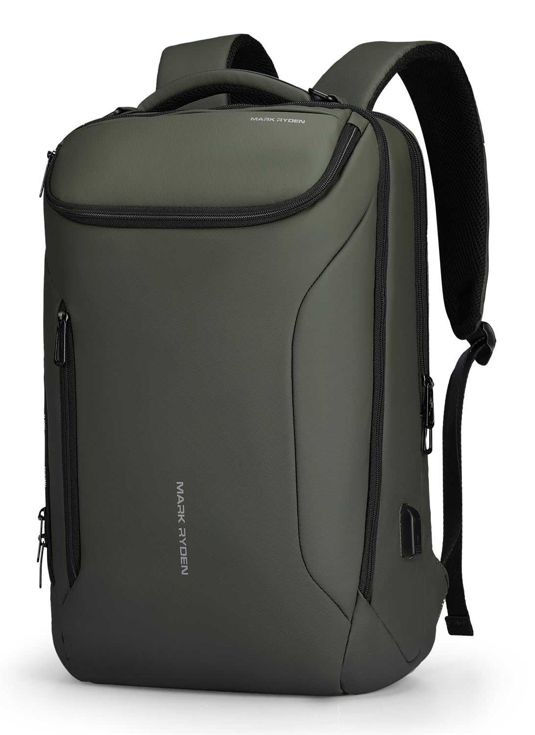 Muzee Backpack for Men Waterproof and Travel Laptop Backpack with USB Charging, Fits 17 Inch Laptop and Tech Gear